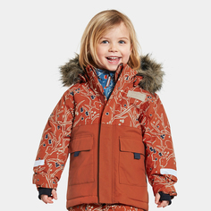 Парка детская Didriksons, POLARBJORNEN GRANELITO PRINTED PARKA коричневый, 140