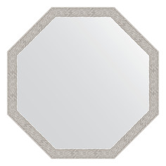 Зеркало в раме 68x68см Evoform BY 3684 волна алюминий