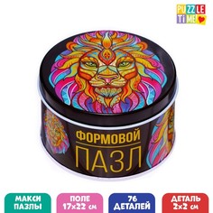 Формовой пазл Puzzle Time в металлической коробке Сказочный лев, 76 деталей