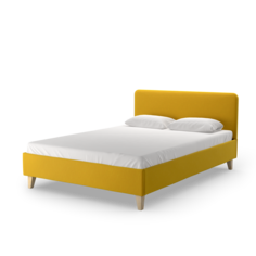 Кровать Salotti Сканди 140, рогожка, ткань Шифт, желтый, 206х144х90 см
