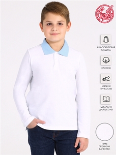 Поло детское Апрель 1ПДПД4165090, белый+светло-голубой, 146