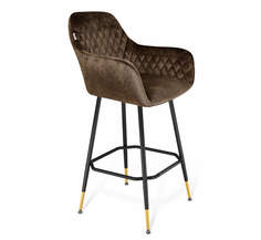 Барный стул Sheffilton SHT-ST38/S131 221463, кофейный трюфель/черный муар/золото