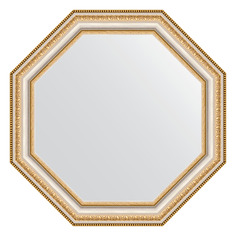 Зеркало в раме 52x52см Evoform BY 3709 золотые бусы на серебре
