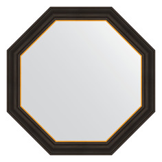 Зеркало в раме 74x74см Evoform BY 3876 черное дерево с золотом