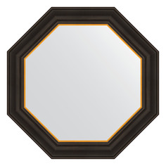 Зеркало в раме 58x58см Evoform BY 7402 черное дерево с золотом