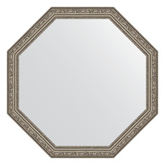 Зеркало в раме 70x70см Evoform BY 3693 виньетка состаренное серебро