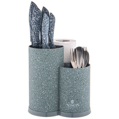 Подставка для ножей agness универсальная c держателем для полотенец высота: 25х22х16см