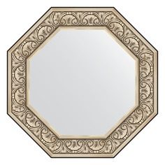 Зеркало в раме 70x70см Evoform BY 3848 барокко серебро