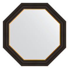 Зеркало в раме 68x68см Evoform BY 7403 черное дерево с золотом