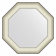 Зеркало в раме 59x59см Evoform BY 7446 белая кожа с хромом