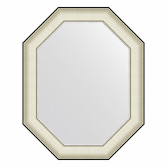 Зеркало в раме 59x74см Evoform BY 7443 белая кожа с хромом