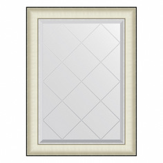 Зеркало с гравировкой в раме 64x87см Evoform BY 4567 белая кожа с хромом