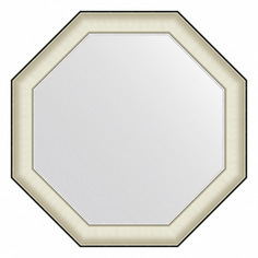 Зеркало в раме 74x74см Evoform BY 7441 белая кожа с хромом