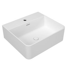 Раковина накладная OWL 1975 Vinkel белая прямоугольная с полочкой под смеситель 46*42*15