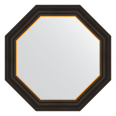 Зеркало в раме 64x64см Evoform BY 3875 черное дерево с золотом
