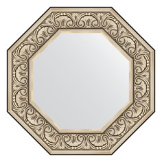 Зеркало в раме 60x60см Evoform BY 3847 барокко серебро
