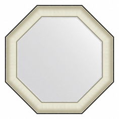 Зеркало в раме 64x64см Evoform BY 7440 белая кожа с хромом