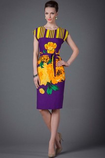 Платье женское Арт-Деко P-723 фиолетовое 52 RU