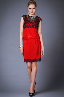 Платье женское Арт-Деко 22347 красное 48 RU