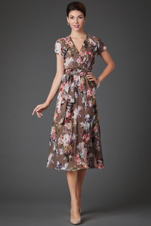 Платье женское Арт-Деко P-799 коричневое 46 RU