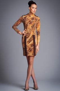 Платье женское Арт-Деко P-376 коричневое 44 RU