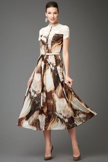 Платье женское Арт-Деко P-829 коричневое 42 RU