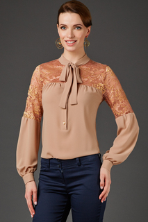 Блуза женская Арт-Деко R-1264 коричневая 42 RU