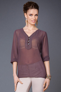 Блуза женская Арт-Деко L-1047 коричневая 48 RU