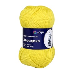 Пряжа Astra Premium Эвридика, 100 г, 200 м (100% шерсть) (08 лимонный), 3 мотка