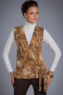 Блуза женская Арт-Деко Z-916 коричневая 48 RU