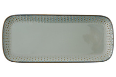 Блюдо прямоугольное Easy Life Drops 36х16см, серое, фарфор EL-R2772/DROC_