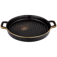 Набор из 6 штук Тарелка с ручками Bronco Midnight Gold 24см, фарфор (42-369/6)