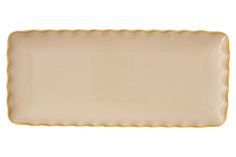 Блюдо прямоугольное Easy Life Onde 36х16см, песочное, фарфор EL-R2745/ONDS_