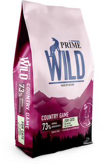 Сухой корм для кошек и котят PRIME WILD GF COUNRTY GAME с уткой и олениной, 2кг