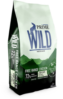 Сухой корм для кошек и котят PRIME WILD GF FREE RANGE с курицей, 2кг
