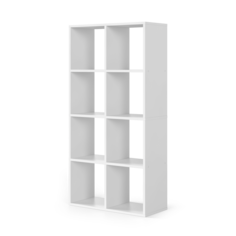 Стеллаж RuHome24 Kvadro-8 белый 650х280х1280