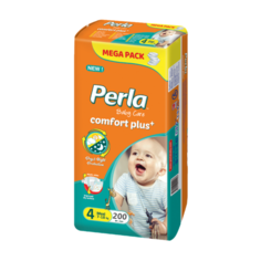 Комплект подгузники Perla Baby Mega Maxi, 7-18 кг., 4 размер, 4 шт.