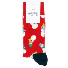Носки унисекс Happy Socks Happy-Socks-Snowmen-Red разноцветные 41-46