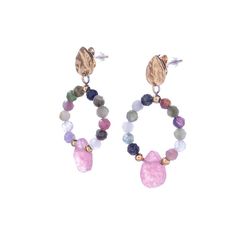 Серьги из бижутерного сплава с турмалином Moon Paris Mo-22.10-087