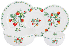 Обеденный сервиз 6 персон 21 предмет Anna Lafarg Земляничная поляна фарфор AL-2021S-E11_