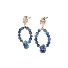 Серьги из бижутерного сплава с бирюзой Moon Paris Mo-22.10-088