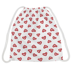Мешок для обуви унисекс JoyArty Нарисованные сердца белый