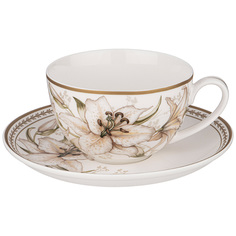 Чайная пара Lefard Lilies чашка 280мл блюдце фарфор 590-270_