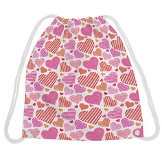 Мешок для обуви унисекс JoyArty Много сердец белый