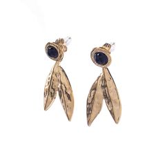 Серьги из бижутерного сплава с ониксом Moon Paris Mo-22.10-118