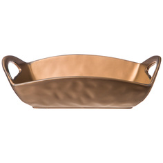 Блюдо с ручками Bronco bronze 23х16х8см фарфор 474-178_