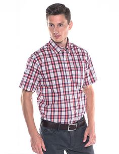 Рубашка мужская Maestro Vintage 66-K красная 42/178-186
