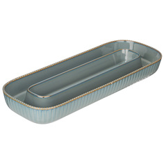 Набор из 6 штук Менажница овальная 2 секции Bronco Soul Kitchen 30х11.5х3.5см 189-365_