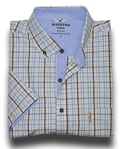 Рубашка мужская Maestro Checks 18-K голубая XL