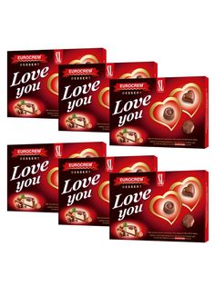 Конфеты шоколадные Swisslion Love You с какао и орехово-молочным кремом, 6шт по 160гр